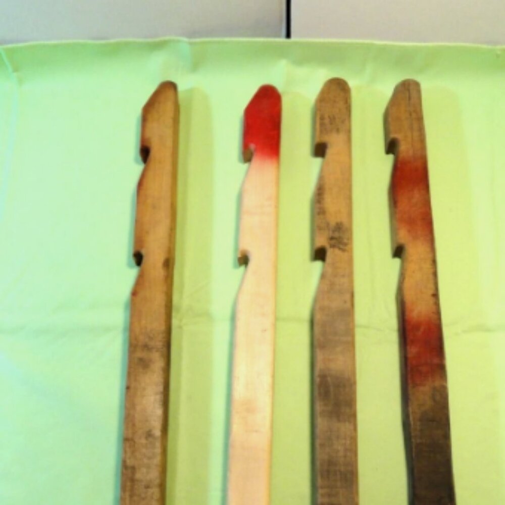 4 QTY MILITARY 24" WOOD HEAVY DUTY DOUBLE CATCH TENT STAKES USA MADE LD 4868